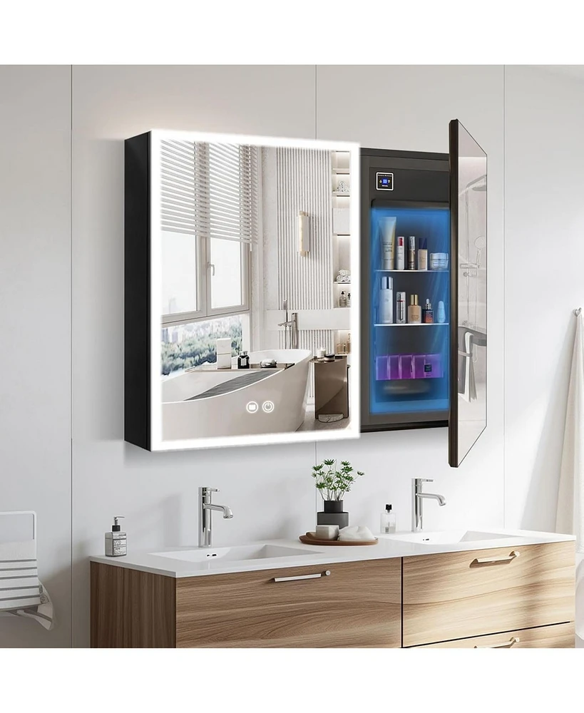 Lalahoo Lighted Medicine Cabinet with Mirror, Built