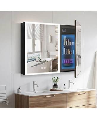 Lalahoo Lighted Medicine Cabinet with Mirror, Built