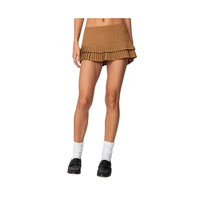 Edikted Womens Double Pleated Mini Skort