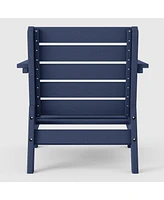 WestinTrends Outdoor Modern Hdpe Patio Navy Blue Club Chair with Deep Seat Cushions