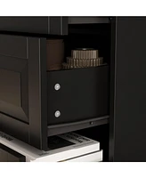 Homsee Black Wood Accent Storage Cabinets Organizer With 5 Drawers