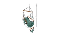 Slickblue Oxford Cloth Hanging Chair 100kg Capacity Seaside Courtyard Chair with Cup Holder & Wooden Stick