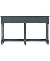 Slickblue Console Table Sofa Table Easy Assembly with Two Storage Drawers and Bottom Shelf for Living Room, Entryway