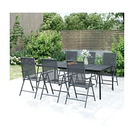 vidaXL Patio Table Anthracite 78.7"x39.4"x28.3" Steel Mesh