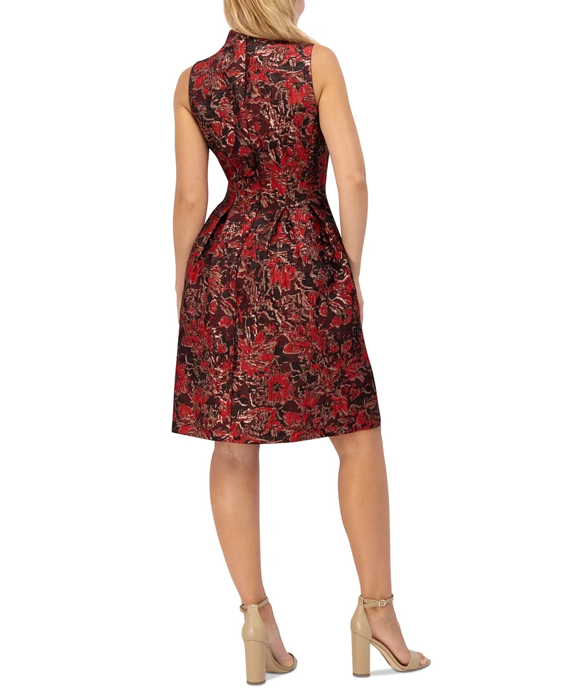 Vince Camuto Women's Sleeveless Jacquard Fit & Flare Dress