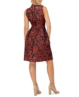 Vince Camuto Women's Sleeveless Jacquard Fit & Flare Dress