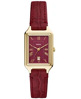 Fossil Women's Raquel Three-Hand Date Red Croco Leather Watch, 23mm