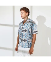Abstract Seersucker Shirt