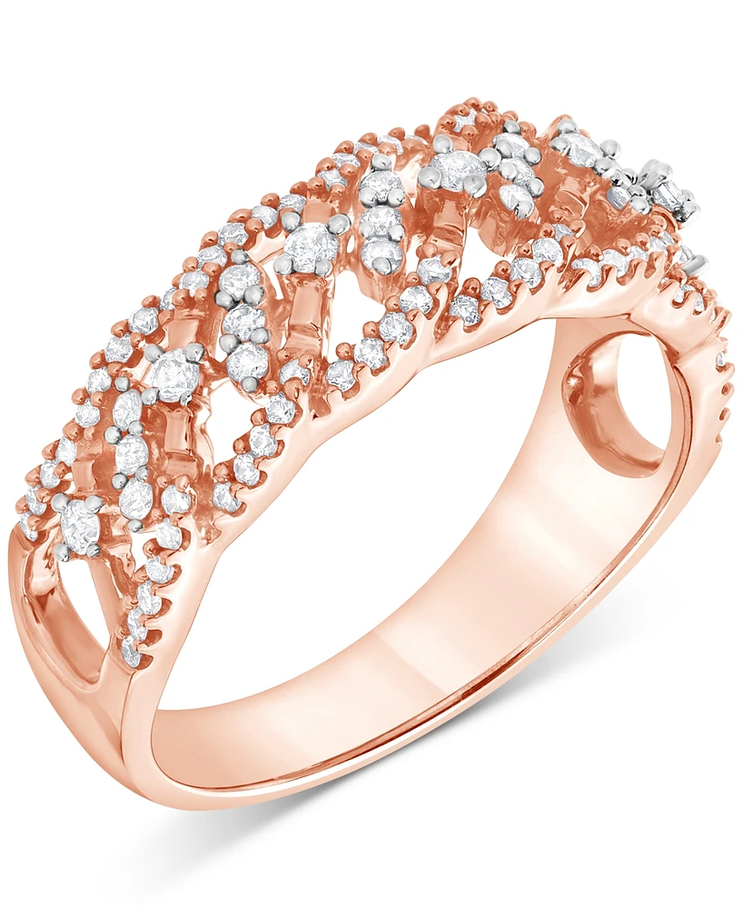 Diamond Openwork Filigree Band (3/8 ct. t.w.) in 10k Rose Gold