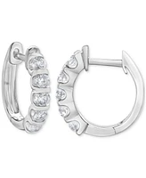 Diamond Huggie Hoop Earrings (1/2 ct. t.w.) in 10k White Gold