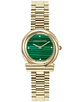 Ferragamo Women's Gancini Twisted Gold Ion Plated Stainless Bracelet Watch 28mm