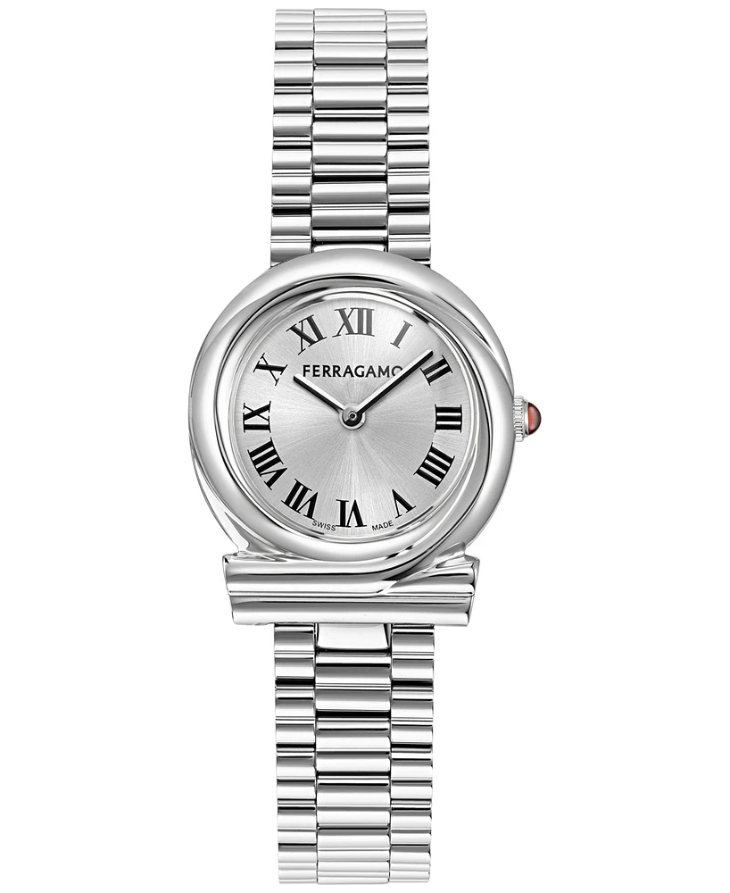 Ferragamo Women's Gancini Twisted Stainless Bracelet Watch 28mm