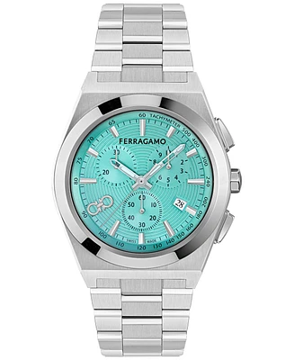 Ferragamo Men's Swiss Chronograph Vega Stainless Steel Bracelet Watch 42mm