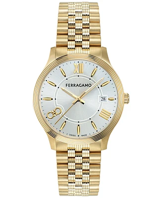 Ferragamo Women's Swiss Duo Gold Ion Plated Stainless Steel Bracelet Watch 40mm