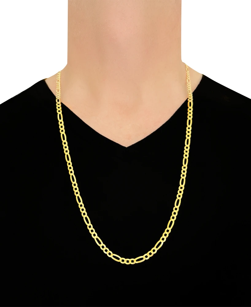 Italian Gold Figaro Link 30" Chain Necklace (5mm) in Solid 14k Gold