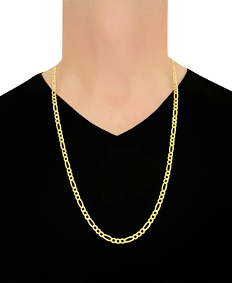 Italian Gold Figaro Link 30" Chain Necklace (5mm) in Solid 14k Gold