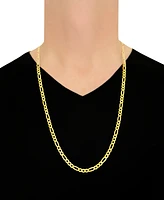 Italian Gold Figaro Link 30" Chain Necklace (5mm) in Solid 14k Gold