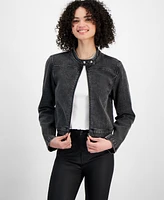 Tinseltown Juniors' Denim Moto Jacket