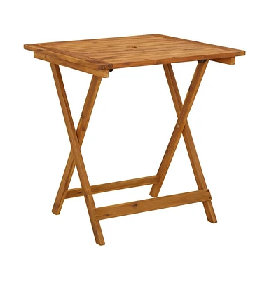 Folding Patio Table 27.6"x27.6"x29.5" Solid Acacia Wood