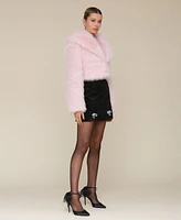 Avec Les Filles Women's Faux-Fur Cropped Jacket