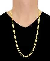 Italian Gold Figaro Link 30" Chain Necklace (6mm) in solid 14k Gold