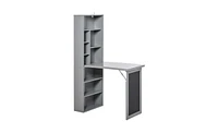 Slickblue Grey Wall Mount Desk Cabinet – Space-Saving and Stylish