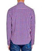 Society of Threads Men's Regular-Fit Non-Iron Performance Stretch Geo Print Button-Down Shirt