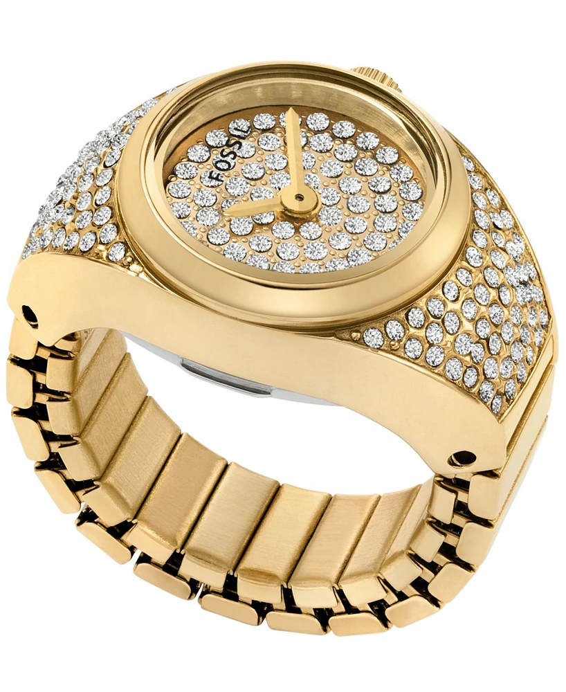 Fossil Women's Watch Ring Three-Hand Gold-Tone Stainless Steel Watch, 15mm