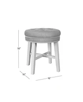 Hillsdale 18" Wood Sophia Tufted Backless Vanity Stool