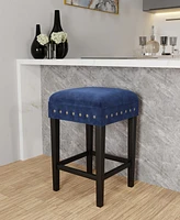 Hillsdale 26.25" Wood and Upholstered Cassidy Backless Counter Height Stool