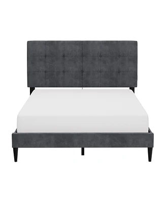 Hillsdale 45" Wood Blakely Button Tufted Upholstered Platform Queen Bed