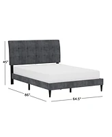 Hillsdale 45" Wood Blakely Button Tufted Upholstered Platform Queen Bed