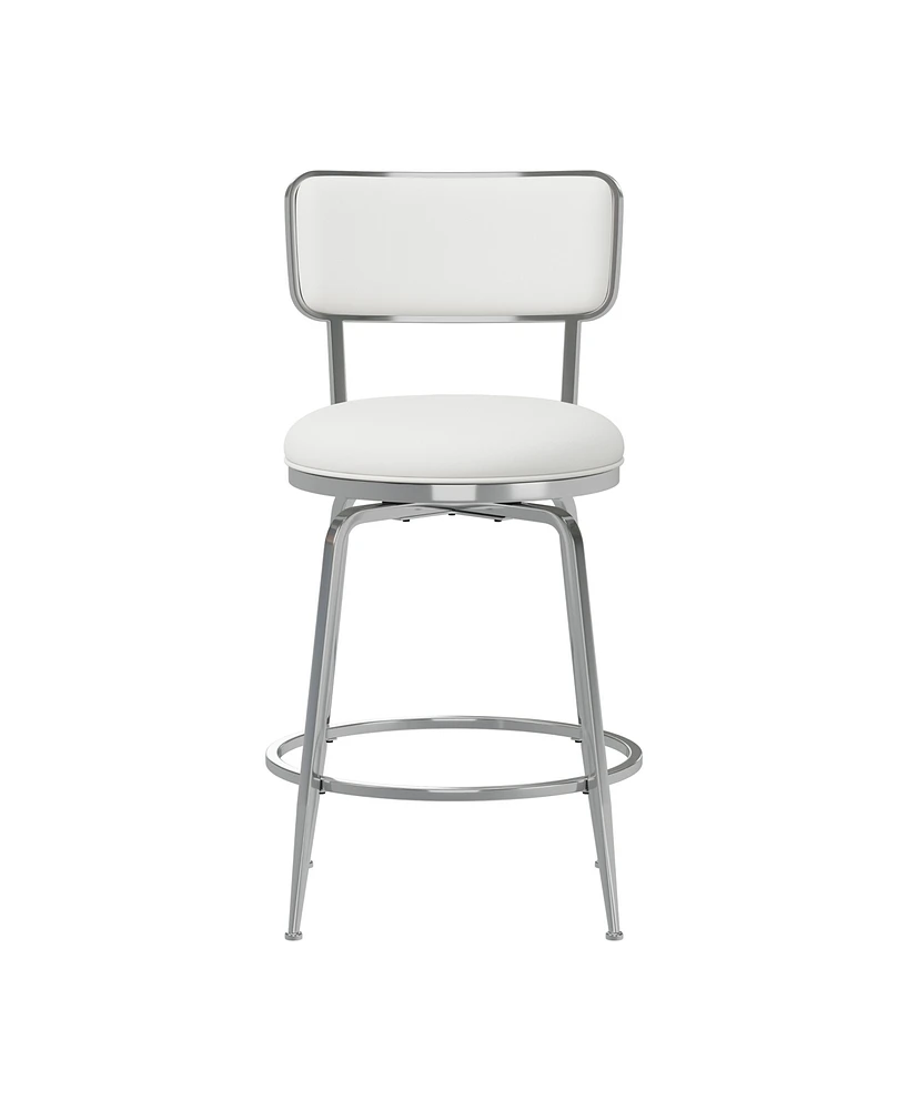 Hillsdale 37.25" Metal and Upholstered Baltimore Swivel Counter Height Stool