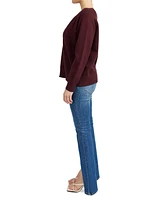 En Saison Women's V-Neck Long-Sleeve Sweater