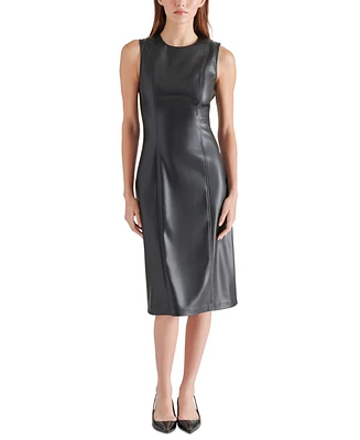 Steve Madden Women's Pria Faux-Leather Midi Dress