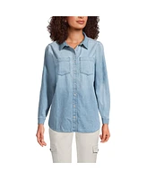 Lands' End Women's Denim Button Front Shirt