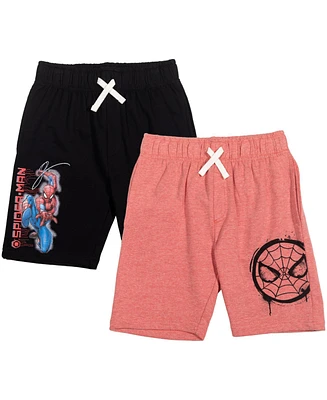 Marvel Boys Spider-Man French Terry 2 Pack Shorts to