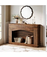 Tribesigns 47.24-Inch Console Table, 2-Tier Entryway Table with Elegant Pattern, Farmhouse Behind Couch Table Sofa Table, Hallway Table Foyer Table fo