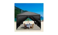 Slickblue Four Windows Practical Waterproof Folding Tent Black