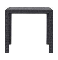 vidaXL Patio Table 31.1"x31.1"x28.3" Plastic Rattan Look