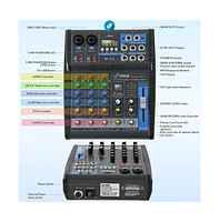 Pyle 4-Channel Bluetooth Pro Audio Dj Sound Mixer