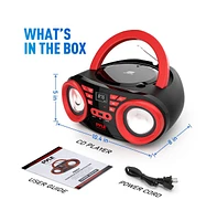 Pyle Portable Cd Player Boombox With Bluetooth, Am/Fm Radio & Usb, 50 Watt