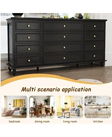 Homsee White 12-Drawer Chest of Drawers Modern European Style