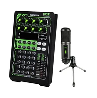 Pyle Pro Live Broadcast Sound Card Kit with Condenser Microphone