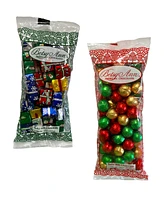 Betsy Ann Chocolates Holiday Milk Chocolate Foil Christmas Presents Foil Balls Bundle, 2 Piece Set