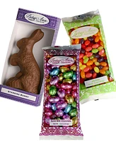 Betsy Ann Chocolates Easter Jelly Beans, Milk Chocolate Foil Eggs Standing Bunny Bundle, 3 Piece Set