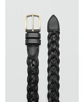 Mango Men's Braided Leather Belt