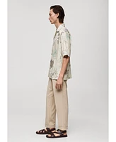 Mango Men's Flowy Floral Print Shirt