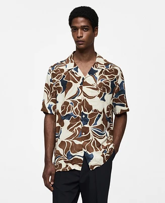 Mango Men's Flowy Printed Shirt