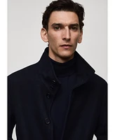 Mango Men's Wool Funnel Neck Coat